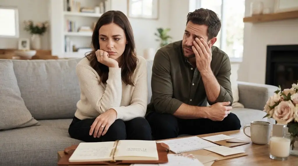 Engaged couple discussing relationship challenges before marriage