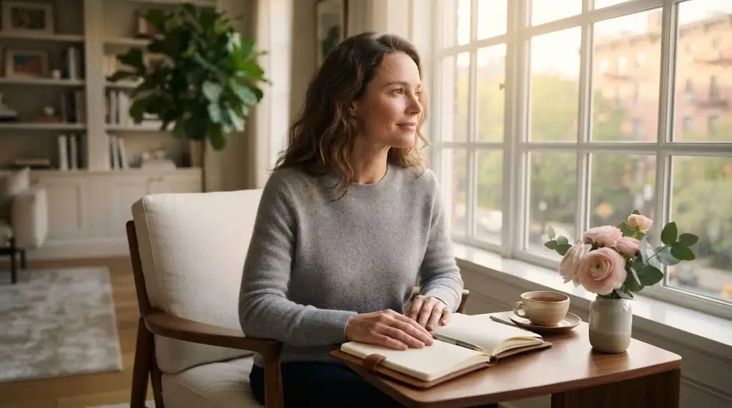 Woman reflecting and healing after a difficult romantic breakup