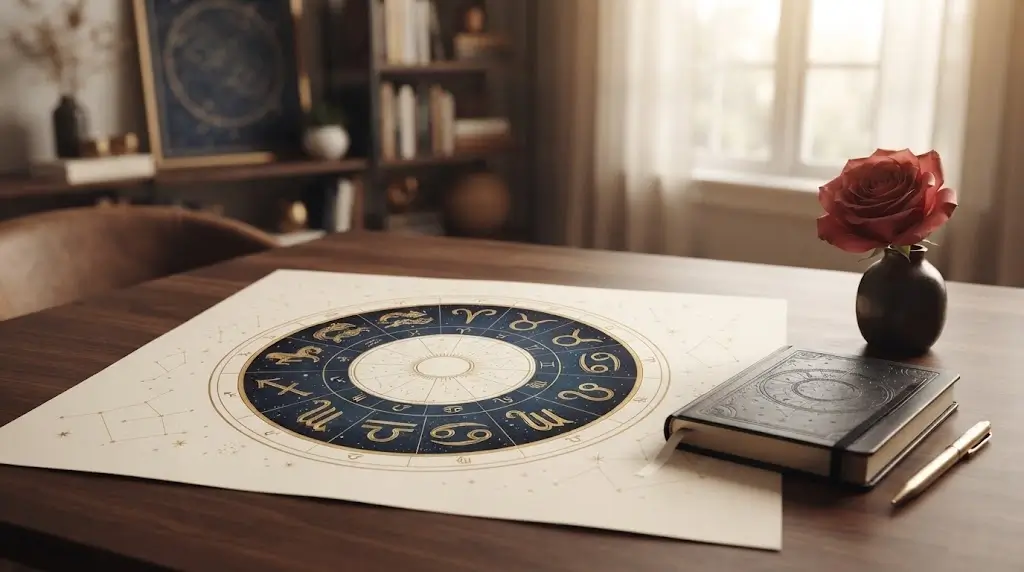 Zodiac signs represented in a romantic astrology reading