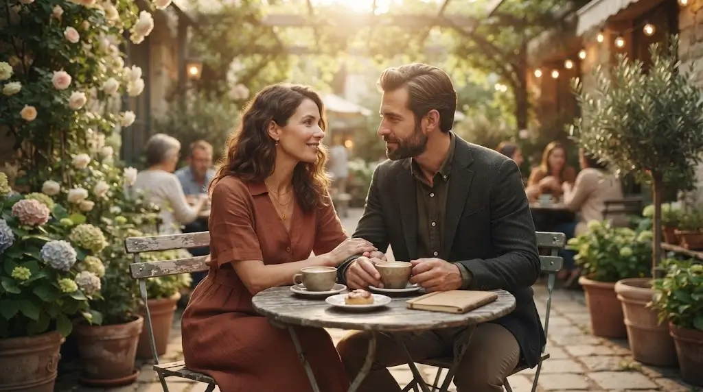 Former couple reconnecting after time apart
