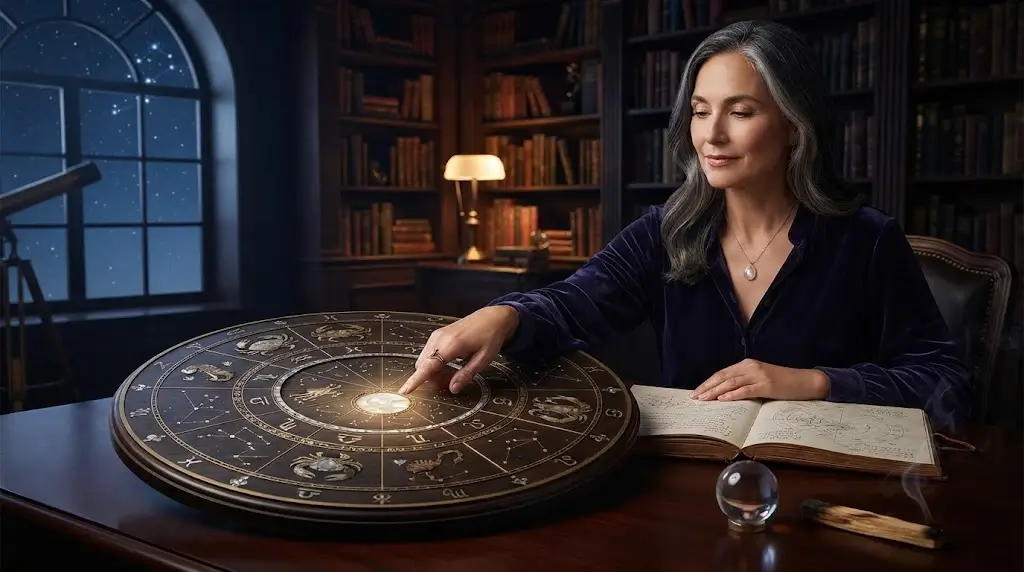 Zodiac wheel representing astrology and spiritual guidance