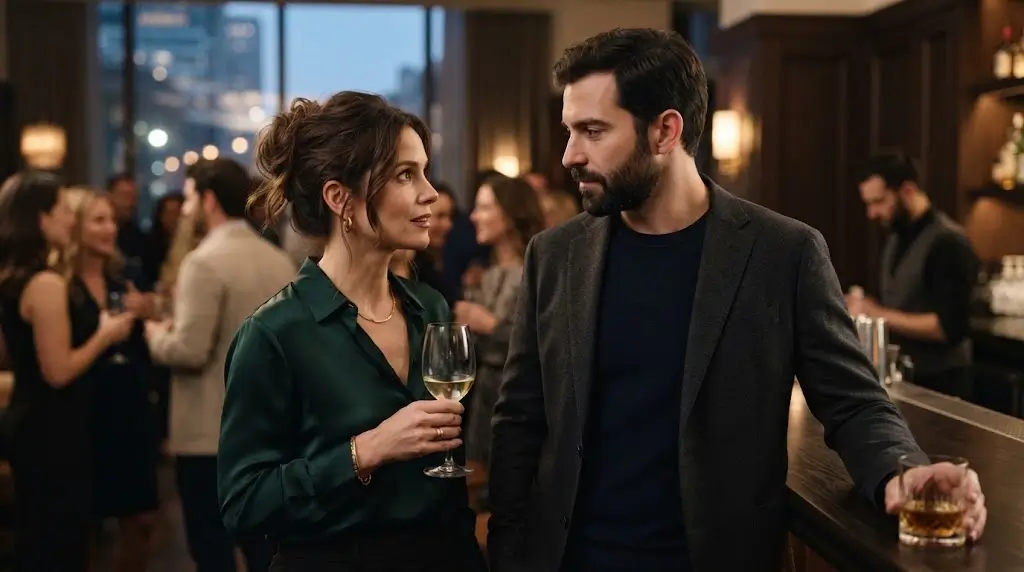 Former couple showing emotional body language during a conversation